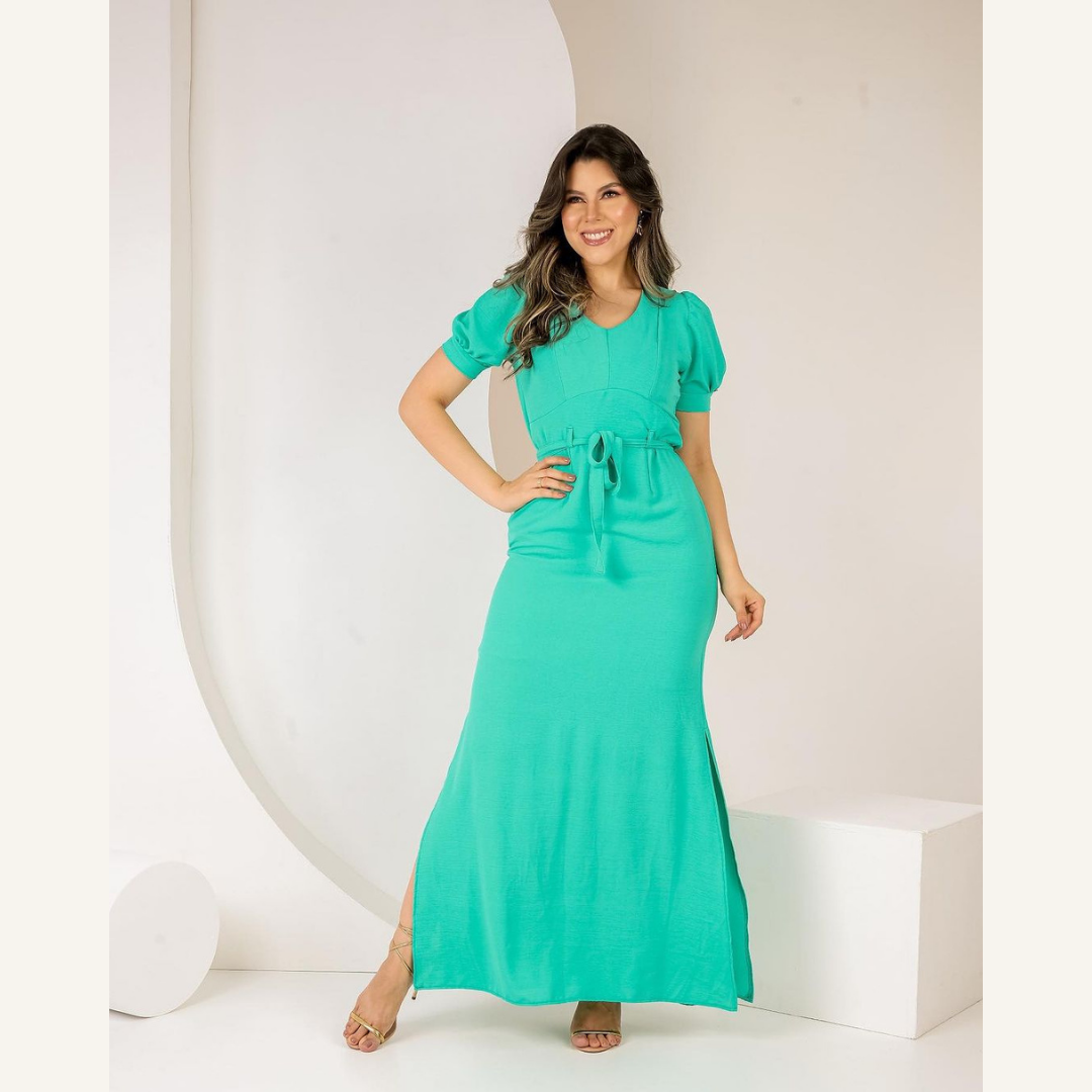 Vestido Longo Crepe Viscose