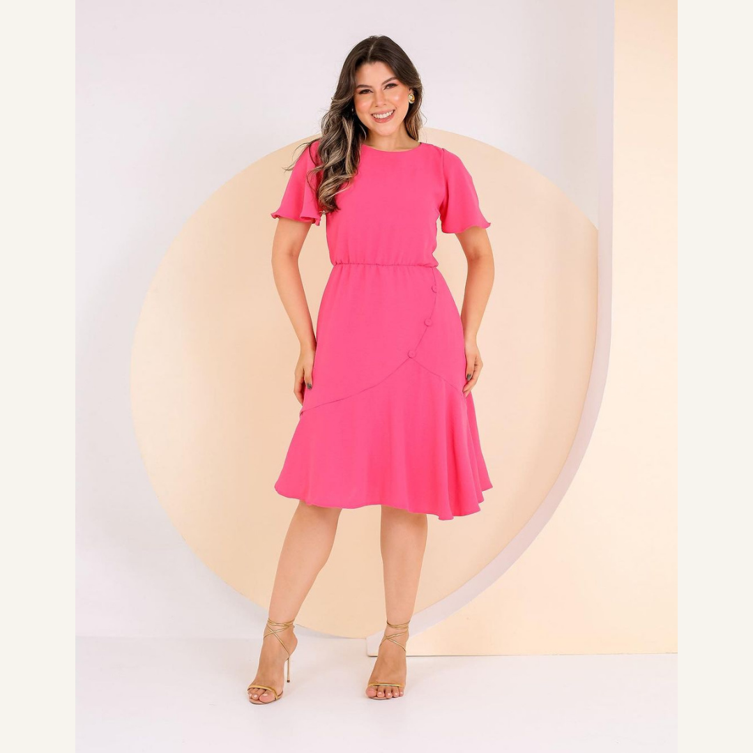 Vestido Midi Crepe Malha