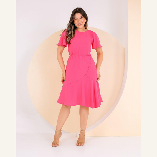 Vestido Midi Crepe Malha
