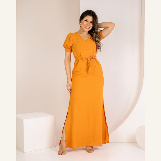 Vestido Longo Crepe Viscose