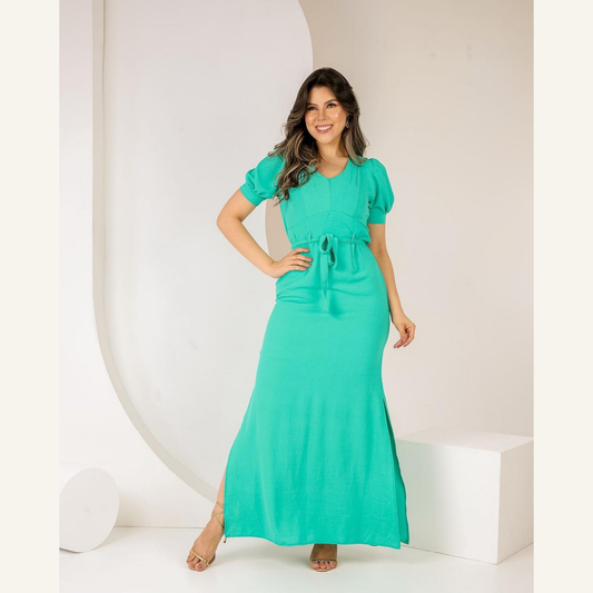 Vestido Longo Crepe Viscose