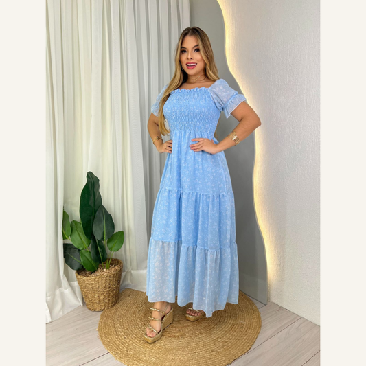 Vestido Longo Crepe Twill