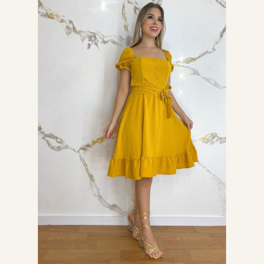 Vestido Midi Crepe Duna